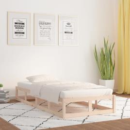 vidaXL Estrutura de cama pequena solteiro 75x190 cm madeira maciça
