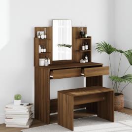 vidaXL Conjunto toucador 96x40x142 cm cor carvalho castanho