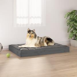 vidaXL Cama para cães 91,5x64x9 cm madeira de pinho maciça cinza