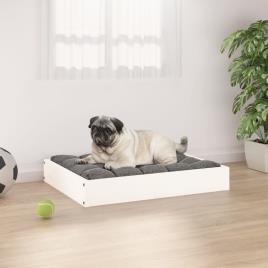 vidaXL Cama para cães 61,5x49x9 cm madeira de pinho maciça branco