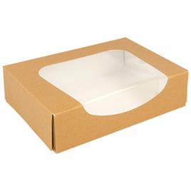 Caixa Cartão Kraft c/Janela p/ Sushi 17,5x12x4,5cm 50un x2