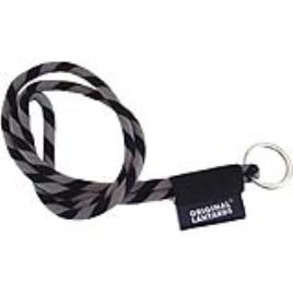 Fita Lanyards Long Tube Preto / Cinza ø8 x 470 mm 3un