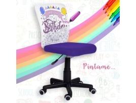 Cadeira de Escritório Operativa JSHOME para Pintar (Roxo - PVC - 50 x 77cm a 85 x 38cm)