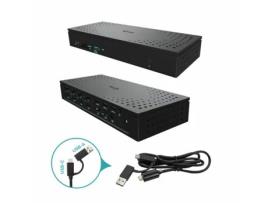 Caquattrodockpdpro Base & Duplicador de Portas com Fios USB 3.2 GEN 1 (3.1 GEN 1) TYPE-C Preto