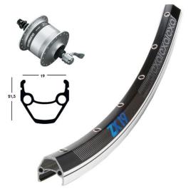 Exal Zx19 Qr Dynamo Shimano Dh3n30 26´´ Front Wheel Preto 9 x 100 mm