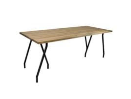 Mesa de Refeição BO x  FURNITURE (Madeira - Preto - 140 x 80 x 72 cm)