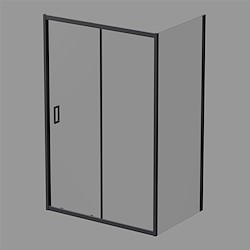 Lateral de duche BLACK FUSION FIXO 80X195 PRETO