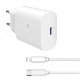 Ksix 30w With Lightning Mfi Cable Usb-c Charger 1 M