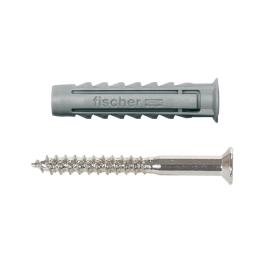 Pack 15 buchas maciças sx com parafuso fischer 6 x 30 mm