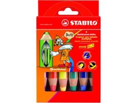 Lápis de Cor STABILO Woody 3 in 1 (6 Cores)
