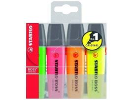 Pack 4 Marcadores Fluorescentes STABILO Boss Original