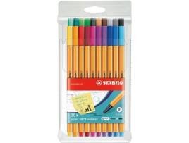 Pack de 20 Canetas Fineliner STABILO Point 88 Multicor