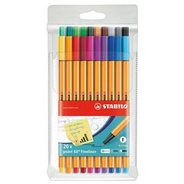 STABILO Caneta de Traço Fino Point 88®, Ponta Fina, Corpo Laranja, Várias Cores de Tinta
