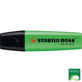 Marcador Boss Original Plano, Ponta Biselada 5 mm, Tecnologia de tinta líquida, Verde Florescente