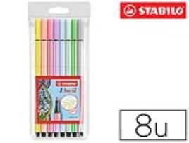 Marcador Stabilo Aguarelavel Pen 68 Estojo de 8 Cores Sortidas Pastel