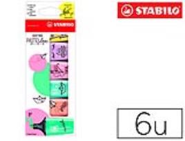 Marcador Stabilo Boss Mini Pastellove Estojo c/ Asa de 6 Unidades Sortidas