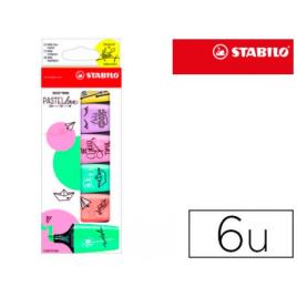 Marcador Fluorescente Pastel Stabilo Boss Mini Pack 6 Unidades