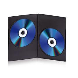 Caixa para DVD Slim Dupla, Preto, 10 Unidades