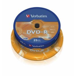 DVD-R 16X 4.7GB 120MIN MATT SILVER BOBINE (CAKE) PACK 25