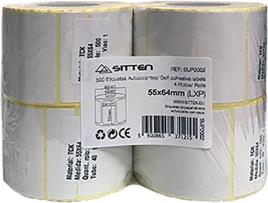 Rolo de Etiquetas Térmicas SITTEN (55x64 mm - 500 Etiquetas)
