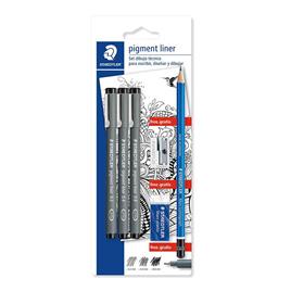 STAEDTLER Marcador 308 0.3/0.5/0.7 + Oferta de Lápis, Afia e Borracha