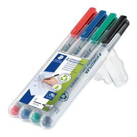 Lumocolor Marcador não permanente Lumocolor® 316, ponta fina com traço de 0,6 mm de espessura, cores sortidas, embalagem de 4