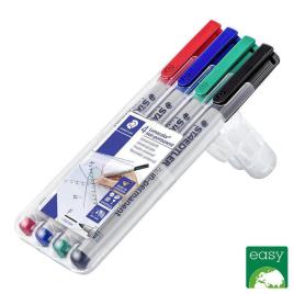 Lumocolor Marcador não permanente Lumocolor® 316, ponta fina com traço de 0,6 mm de espessura, cores sortidas, embalagem de 4