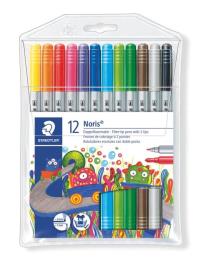 Staedtler - Conjunto 12 Canetas de Feltro de Ponta Dupla Noris