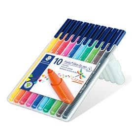 STAEDTLER Caneta com ponta de feltro Triplus®, ponta fina com traço de 1 mm de espessura, cores sortidas