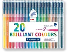 Marcador STAEDTLER Triplus (20 Un - Pincel - Multicor)