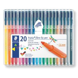 STAEDTLER Caneta com ponta de fibra Triplus®, Ponta Fina, Tinta de Várias Cores