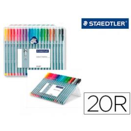 Marcador Triplus Fineliner 334SB20 Staedtler 20 Cores