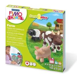 Pack Massa Fimo Kids Animais da Quinta 4 Cores P/ Forno