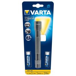 Lanterna LED F10, Alumínio, Cinzento, com 2 Pilhas AA