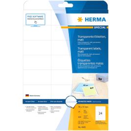 Herma Labels Matt 25 Sheets 600 Pieces 70x37 One Size Clear