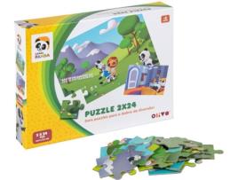 Puzzles OLIVO Panda (Idade Miníma Recomendada: 3 anos - 2x24 Peças)