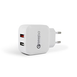 Carregador MOOOV 2xUSB QUALCOMM BRANCO