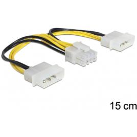 Cabo de Alimentação 2x 4pin Molex 8pin EPS Macho 15cm