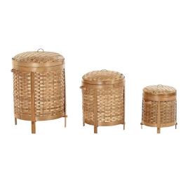 Conjunto de Cestas Dkd Home Decor Natural Bambu (.