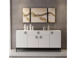 Armário Multiusos Da Lua HOMEMANIA (Nogueira-Painel de  Partículas de  Melamina, Metal-160 X 42 X 75)