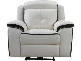 Poltrona VENTE UNIQUE Angelique (Pele - Cinzento e Branco - 103x106x97 cm)