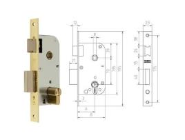 Mcm cerradura embutir madera 1301-240a311 40 canto rect.latonado