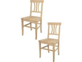 Conjunto de 2 Cadeiras T M C S Artemisia U111GR (Castanho Claro - 89x42x44 cm - Madeira)