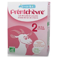 Prémichèvre, leite em pó 2ª idade 6 - 12 meses 600 g de pó - Prémibio