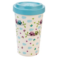 Caneca de bambu das corujas azuis 500 ml - Woodway