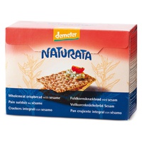 Bolachas de centeio e gergelim de trigo integral 250 g - Naturata