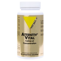 Attentiv'Vital Calma e Concentração 60 comprimidos - Vitall +