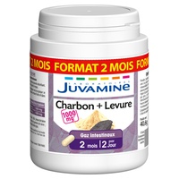 Carvão + fermento, formato de cura longa 120 cápsulas - Laboratoires Juvamine