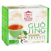 Guo Jing chá verde orgânico com jasmim e marshmallow 30 saquetas de infusão - Thé de la Pagode