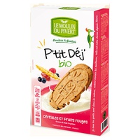 Biscoitos de cereais e frutas vermelhas 4 unidades de 47.5g - Le Moulin du Pivert
